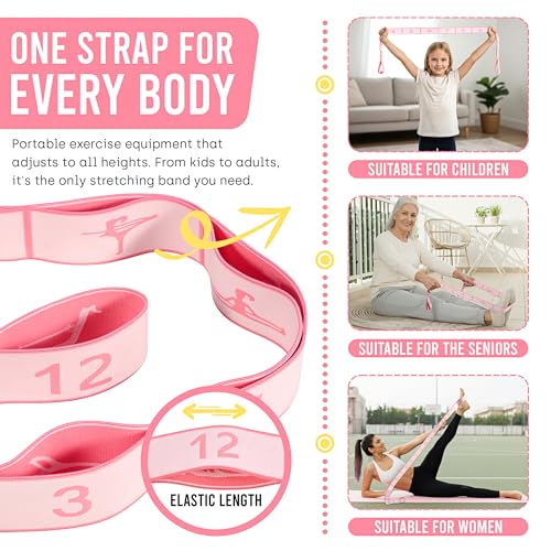 Resistance Bands, Stretch Band for Exercise, Physical Therapy, Rehab & Flexibility, Home Gym Equipment for Yoga, Pilates, Dance, Gymnastics, Number Loop Elastic Strap for Leg and Hip Stretches - color: 1-Pink