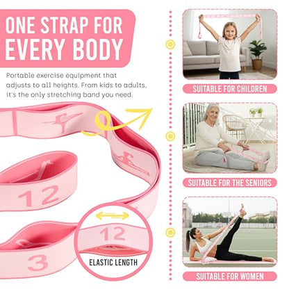 Resistance Bands, Stretch Band for Exercise, Physical Therapy, Rehab & Flexibility, Home Gym Equipment for Yoga, Pilates, Dance, Gymnastics, Number Loop Elastic Strap for Leg and Hip Stretches - color: 1-Pink