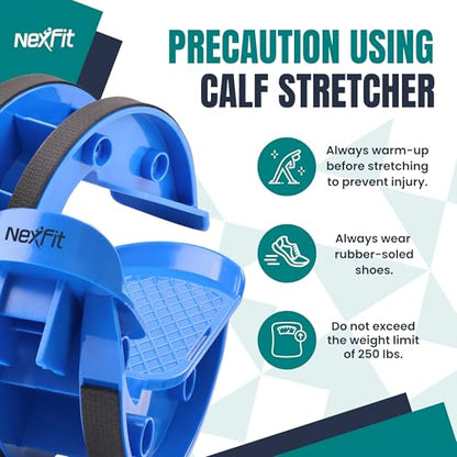 Foot & Calf Stretcher – Premium Stretcher for Plantar Fasciitis, Achilles Tendonitis Relief – Foot Rocker with Durable, Slip-Resistant Design - Stretch Guide for Effective Leg Flexibility - color: Blue