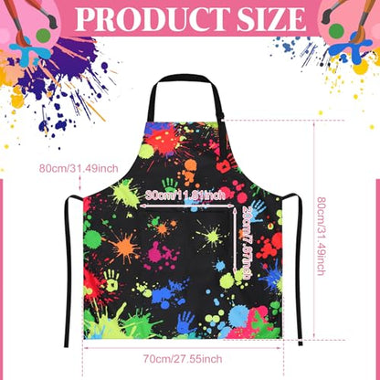 Painting Artist Apron with Pockets, Waterproof Painting Aprons for Adults, Adjustable Art Apron Bib Apron - color: Style 3