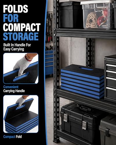 Mechanic Mat, 47.2 x 15.7 x 1 Inch Foldable Mechanic Kneeling Pad, Blue - color: Blue