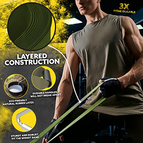 Long Resistance Bands Set, 5 Pull Up Assistance Bands for Working Out - color: Green 2