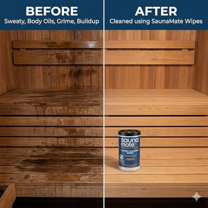 Sauna Cleaning Wipes, 220 Count, Unscented Disposable Sauna Wipes, Cleans Sweat, Oil & Grime Between Uses, For Sauna Benches & Backrests, Home, Gym & Commercial Use