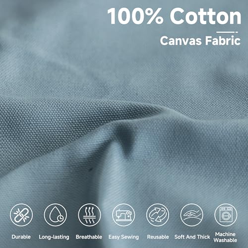 Simple&Opulence 100% Cotton Canvas Fabric 10oz. 59 Inch by The Yard, Nature Duck Fabric Textile Medium Weight for Painting, Sewing, Crafts, Embroidery, Bag, Handmade Home Decor(2 Yards, Dusty Blue) - color: Dusty Blue, size: 2 Yards