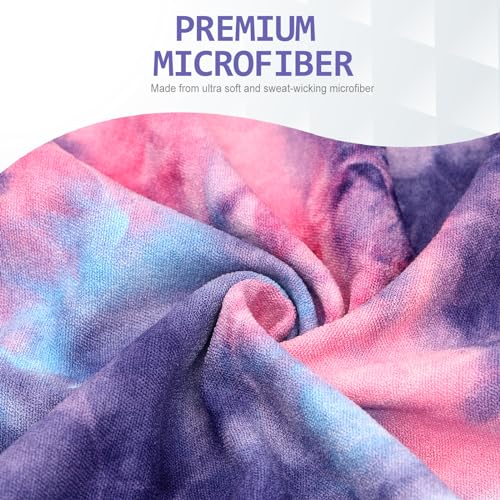 Eunzel Hot Yoga Towel - Microfiber Non Slip Yoga Mat Towel with Grip Dot Sweat Absorbent Towel for Hot Yoga, Pilates and Fitness 72" x 24", Purple & Blue/Pink - color: Purple & Blue/ Pink