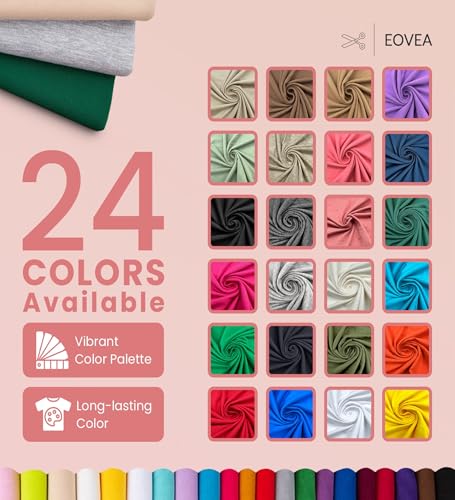EOVEA - Cotton Spandex Fabric by The Yard - 4 Way Stretch Jersey Knit - Spandex & Cotton T-Shirt Fabric - Lightweight, Breathable - 60" Wide Roll| 10 oz(Dusty Pink, 1 Yard) - color: Dusty Pink, size: 1 Yard