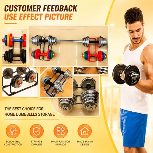 2 IN 1 Dumbbell Rack/Barbell Rack Holder, Solid Steel Make Strength training Dumbbell Rack,660LB Capacity, Universal Dumbbell Storage Stand/Storage Racks,Stand Weight Lifting Dumbbell