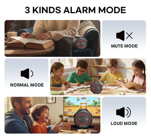 Flip Cube Pomodoro Timer - Rechargeable Visual Countdown & Count Up Stopwatch, 7 Preset Intervals, 3 Alarm Modes, Productivity Tool for ADHD, Kids, Study, Work & Kitchen (Gray) - color: Space Grey