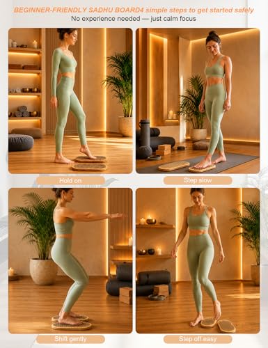Zen Sadhu Board for Beginners, Massage Tool, Wooden Nail Board for Feet with 10mm Calibrated Zinc Nails, Static Nail Standing Board for Meditation, Yoga & Deep Relaxation, Suitable for home and travel