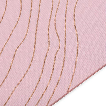 Gaiam Premium Yoga Mat, 6mm Thick Print Mat - color: Topo Sherbet