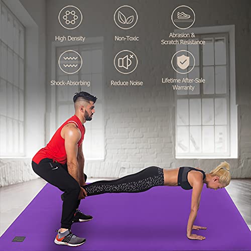 GXMMAT Large Exercise Mat 6'x4'/6'x5'/6'x6'(7mm) - color: Purple Grey, size: 6*4 FT