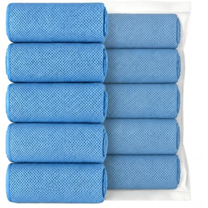 Puomue 5 Pack Cooling Towels, 40 Inches x 12 Inches, Breathable Soft Chilly Microfiber Towel for Yoga, Sport, Running, Workout, Gym, Camping and Fitness, Blue - color: Blue1