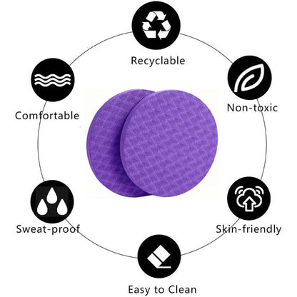 2-piece set yoga knee pads and exercise mats - super thick anti slip support for thick boards, gardening, push ups, knees, Pilates, and floor exercises - knees, elbows, wrists - color: Purple