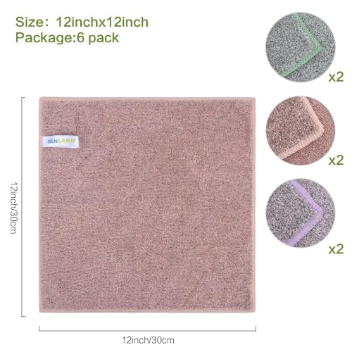 Microfiber Face Towels Soft Washcloths 12Inch x 12Inch 12 Pack Multicolor - color: Multicolor