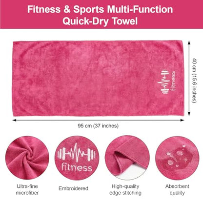 Fitness Towel, Sports Yoga Microfiber Quick-Drying Microfiber Towels for Swimming Gym and Yoga Sweat Pad, Pink - color: Pink