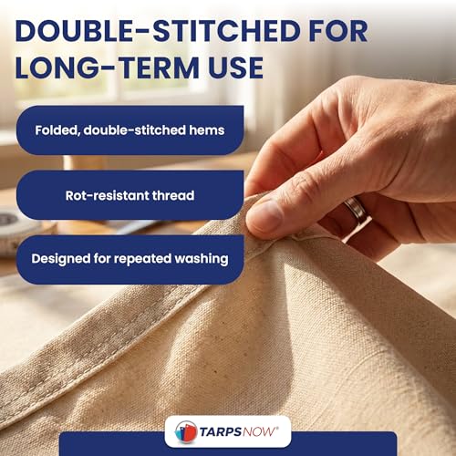 Tarps Now 20x30 ft Premium Heavy Duty Canvas Drop Cloth for Painting - Reusable Painter Tarp, 100% Cotton Fabric Floor Cover & Furniture Protection, Washable Paint Drop Cloth - size: 20' x 30'