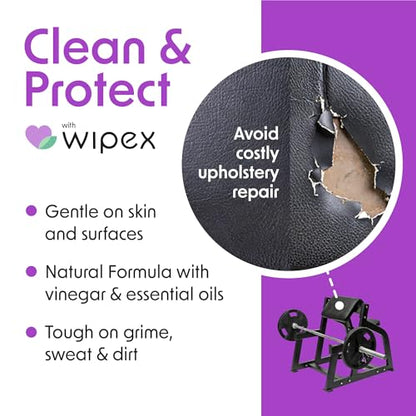 Wipex Gym Wipes Refill, 1400 Count (2 x 700), Thick Premium Fitness Equipment Wipes, Lavender Essential Oil & Vinegar Solution, Large 8” x 12” Cleaning Wipes - size: 700 Count (Pack of 2)