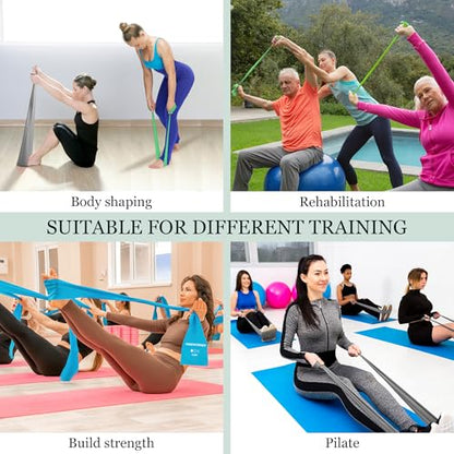 HIMESPORNER 60 Pcs Bulk Resistance Bands Latex-Free for 20 Team Members | Suitable for 20 members, 3 Pieces Each Set, TPE Exercise Bands for Physical Therapy, Yoga, Pilates