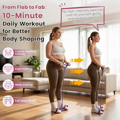 Pedal Resistance Band 3-in-1 Adjustable Latex Full Body Trainer - color: Pink