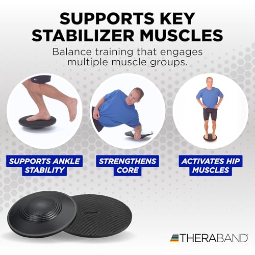 THERABAND Wobble Board, Round Balance Trainer, Core Strength, Non-Slip - style: Wobble Board