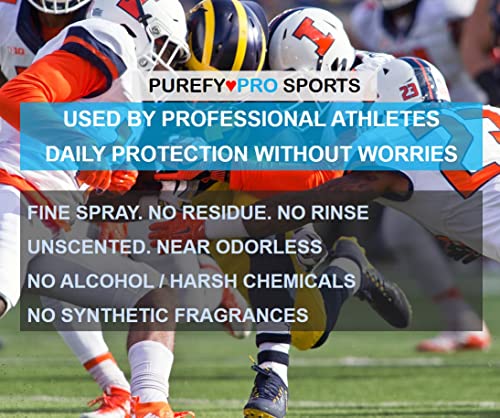Purefypro Sports Equipment Disinfectant Spray - (3.4oz, 2pk) TSA Travel Size. Kills 99.9999% MRSA, HIV, Athlete Foot Fungus, Virus and Fungi. No Rinse, No Residue. Great For Sports Pads, Yoga Mats, - size: 3.4 Fl Oz (Pack of 2)