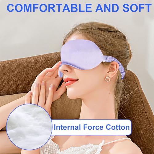 IEKEODI 2 Pack Silk Sleep Masks, Light Blocking Eye Masks, Purple & Purple | Silky Soft Feel, Light Blocking Design, Gentle Elastic Fit, Breathable Comfort for Sleep, Travel and Naps - color: Purple