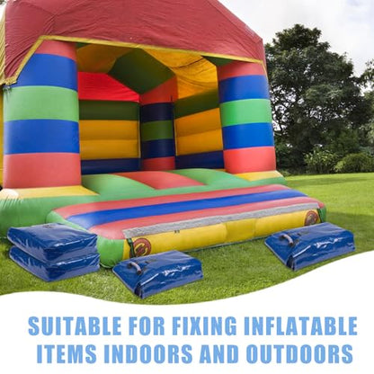 4pcs Vinyl Sandbags, Bounce House Inflatable Water Bounce House Heavy Duty | Sand Bag Anchor Safety Weight Product for Water Slides Canopies and Tents (Blue)