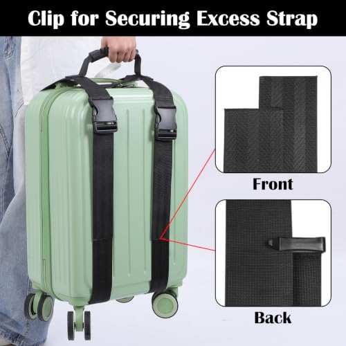 2Pcs 2 Size Black Carrying Strap with Handle, 63 inch 137.8 Inch | Adjustable Nylon Moving Belt for Yoga Mat Straps for Carrying Heavy-Duty H-Shaped Design Luggage Strap