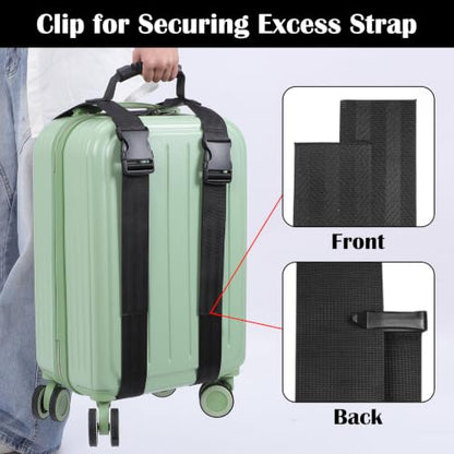 2Pcs 2 Size Black Carrying Strap with Handle, 63 inch 137.8 Inch | Adjustable Nylon Moving Belt for Yoga Mat Straps for Carrying Heavy-Duty H-Shaped Design Luggage Strap