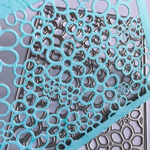 3D Frame Cutting Dies Background Dies Cut Grid Flowers Metal Stencils for Card Making Album Arts DIY Craft Embossing Template Scrapbooking Album Decor (Covered with Flowers-14x10.9cm) - style: Flowers Frame