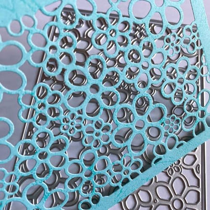 3D Frame Cutting Dies Background Dies Cut Grid Flowers Metal Stencils for Card Making Album Arts DIY Craft Embossing Template Scrapbooking Album Decor (Covered with Flowers-14x10.9cm) - style: Flowers Frame