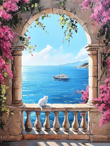 ZRIZQ Landscape Paint by Numbers Kits for Adults Beginner,Scenery,16x20 | Full set with wooden brushes,rolled canvas,rich paints.Calming activity.Beginner friendly.Just open and paint. - color: 16"X20"Rolled Canvas(Frameless)-Landscape 14