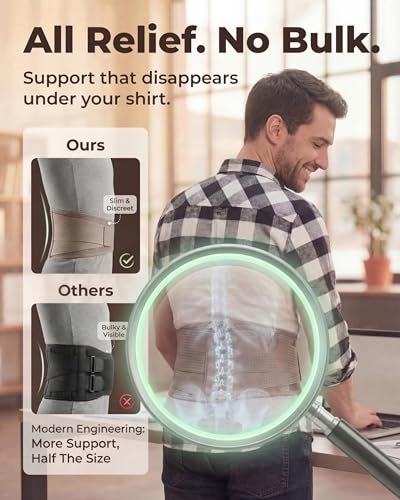 Sparthos Back Brace for Women & Men, Sciatica, Lower Back Pain - Taupe-L - color: Desert Taupe