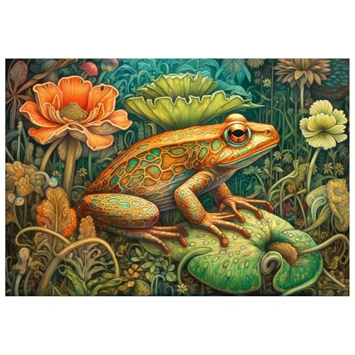 Frog Paint by Numbers Kit for Adults, 16x20 inch | DIY Painting Kits Crafts for Adults, Relieve Stress, Gift, Home Wall Decor - color: Frog