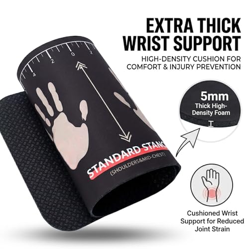 Push Up Guide Mat for Beginners, Non Slip Push Up Training Pad with Hand Placement Positions, 90 x 35 cm 5mm Exercise Mat for Chest, Shoulder & Tricep Home Workouts