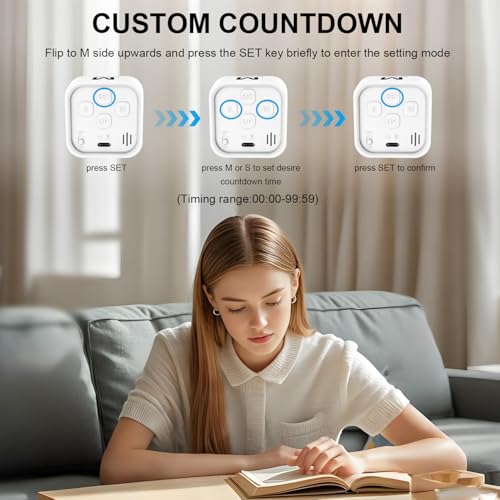 Rotating Cube Visual Pomodoro Timer 5, 25, 10, 50 Min Preset+Custom Mode | Rechargeable Desk Productivity Flip Countdown Timer, On/Off, Detachable Silicone Case, Ideal for ADHD Tool Study Work School - color: White