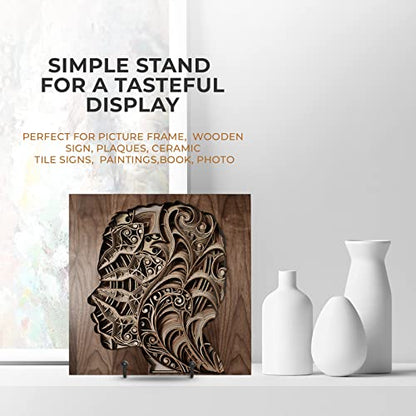 TR-LIFE 4 Pack 6 Inch Plate Display Stands -Picture Holder Stand for Decorative Plate, Book, Photo Frame Easel (Black) - size: 6 Inch
