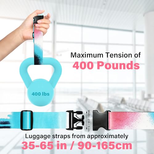 6 Pieces Luggage Straps Patterned Luggage Strap Suitcase Straps Luggage Belt Adjustable Travel Luggage Belt Strap with Quick Release Buckle, 2 inches Wide by 72 inches Long (Clouds Style) - style: Clouds Style