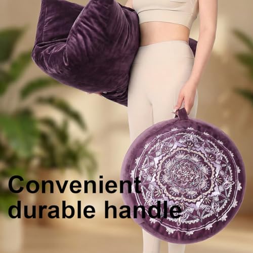 Ultimate Meditation Cushion Set – 2-in-1 Zafu & Zabuton, Buckwheat & Memory Foam, Velvet Cover for Yoga & Mindfulness (Purple) - color: Purple