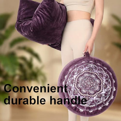 Ultimate Meditation Cushion Set – 2-in-1 Zafu & Zabuton, Buckwheat & Memory Foam, Velvet Cover for Yoga & Mindfulness (Purple) - color: Purple