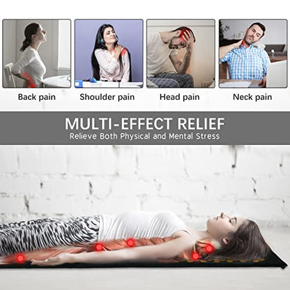 Extra Long Yoga Acupressure Mat Set,Massage Acupuncture Mat Large,Magnetic Mat Acupressure Body mat and Pillow for Neck Back Pain Relief(Gold) - color: Gold