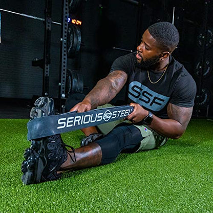Serious Steel Fitness 81.3cm(32인치) 저항 트레이닝 밴드 (휴대용 운동 밴드 시스템 트레이닝 밴드 - 152cm(5피트 10인치) 미만의 개인에게 적합) - color: #5 블랙 (27.2-68kg(60-150파운드))