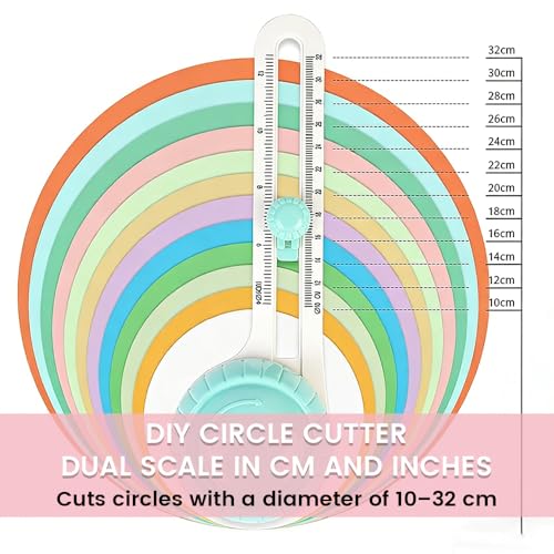 2 Pack Adjustable Circle Cutter Paper Circle Cutter,Round Paper Cutter,Paper Shape Cutter,Circular Paper Cutter, Felt Cutter，with 4 Replaceable Blades for Art and DIY Crafts, Cards Making