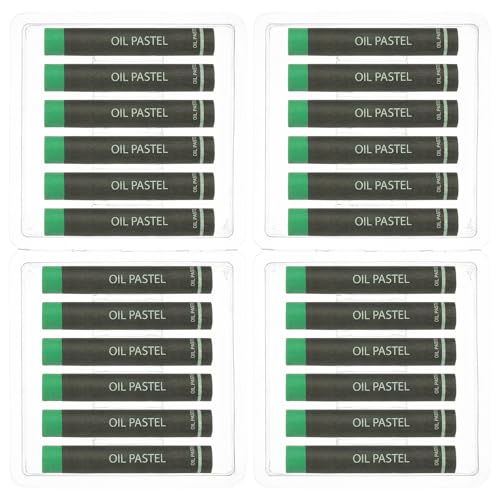 PATIKIL Green Oil Pastels, 24Pcs Soft Oil Crayons Creamy Pastels Stick Art Supplies for Art Painting Drawing Blending Graffiti for Drawing Beginners Artists - color: Green