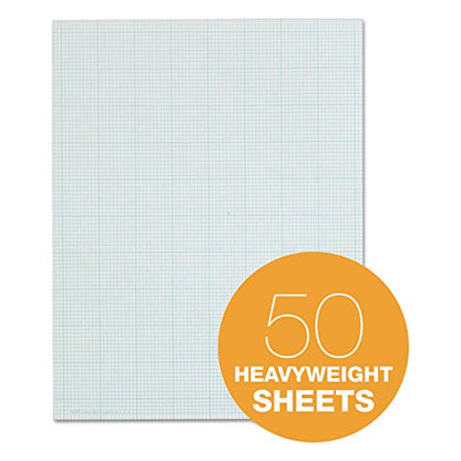 TOPS Cross-Section Pads, 8-1/2" x 11", Glue Top, Graph Rule (10 x 10), 50 Sheets (35101) - size: 10 Squares/Inch 50 Sheets