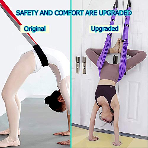 Fitness Yoga Stretching Strap, Adjustable Leg Stretcher Back Bend Assist Trainer, Improve Leg Waist Back Flexibility Home Gym Equipment for Rehab Pilates Ballet Cheerleading Splits Gymnastics - color: black