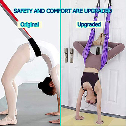 Fitness Yoga Stretching Strap, Adjustable Leg Stretcher Back Bend Assist Trainer, Improve Leg Waist Back Flexibility Home Gym Equipment for Rehab Pilates Ballet Cheerleading Splits Gymnastics - color: black