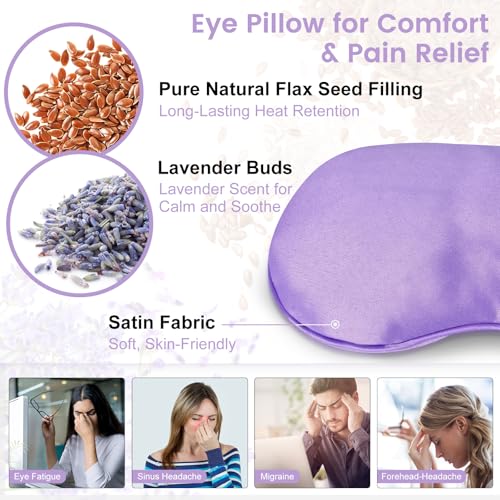 SuzziPad Hot & Cold Lavender Eye Pillow for Relaxing, Purple, 6 Packs | Washable Weighted Yoga Eye Mask For Meditation, Dry Eye Soothing & Sleep; Blocks Light, Soothes Migraines & Ocular Discomfort