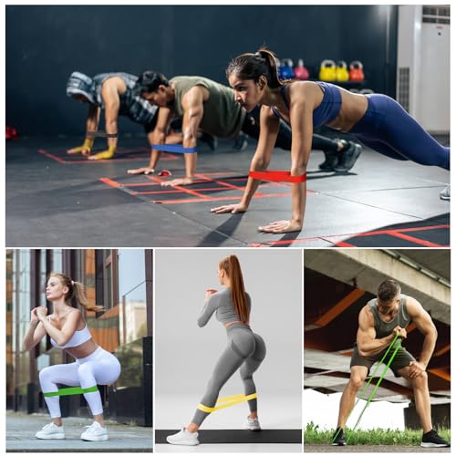 flintronic Resistance Bands Set of 5, Resistance Bands with 5 Different Resistance Levels, Skin-Friendly Fitness Exercise Loop Bands for Yoga, Pilates, Muscle Building, Gym