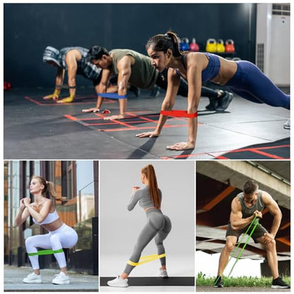 flintronic Resistance Bands Set of 5, Resistance Bands with 5 Different Resistance Levels, Skin-Friendly Fitness Exercise Loop Bands for Yoga, Pilates, Muscle Building, Gym